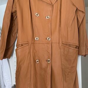 Women's Tan Double-Breasted Coat